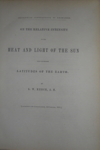 Meech, L.W. On the Relative Intensity of the Heat and Light of the Sun Upon Diff