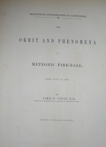 Coffin, James The Orbit and Phenomena of a Meteoric Fire-Ball, Seen July 20, 186