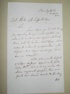 A letter from Joseph Hume MP 