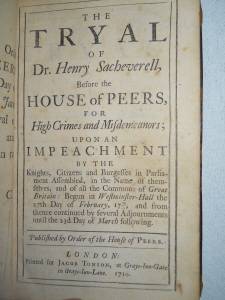 Trial of Sacheverell, 1710