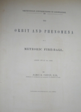Coffin, James The Orbit and Phenomena of a Meteoric Fire-Ball, Seen July 20, 186