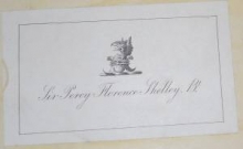 Bookplate of Sir Percy Florence Shelley, son of the great poet.